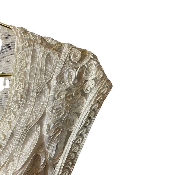 Sue Wong Embellished Lace White Fit & Flair Dress Size 0 - Picture 3 of 11